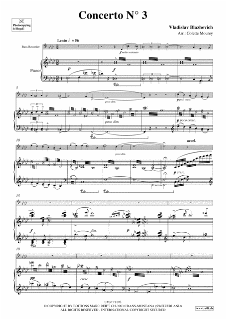 Concerto No. 3 Bass Recorder scores gallery preview page 3
