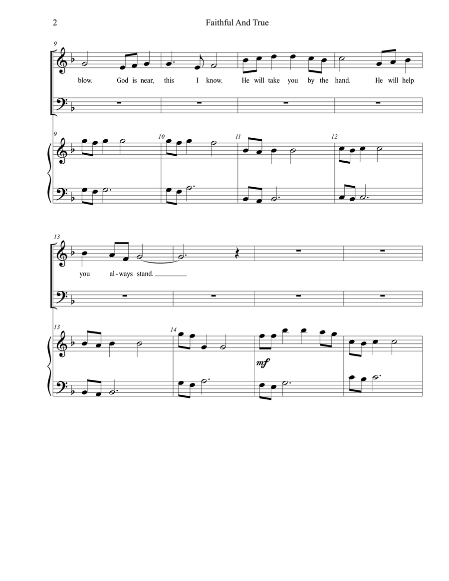 Faithful and True 4-Part scores gallery preview page 2