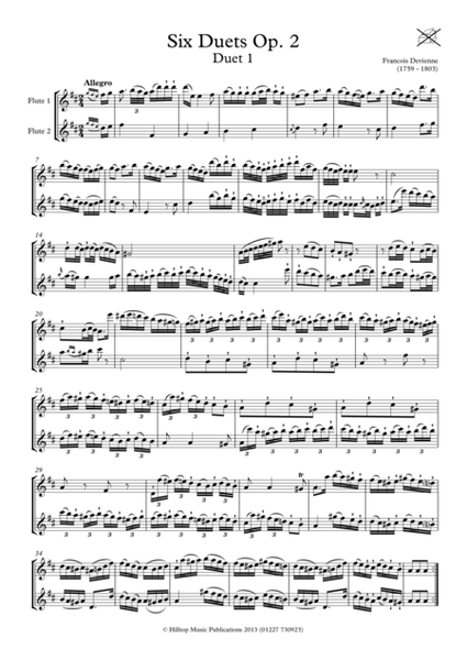 Six Devienne Flute Duets Op. 2