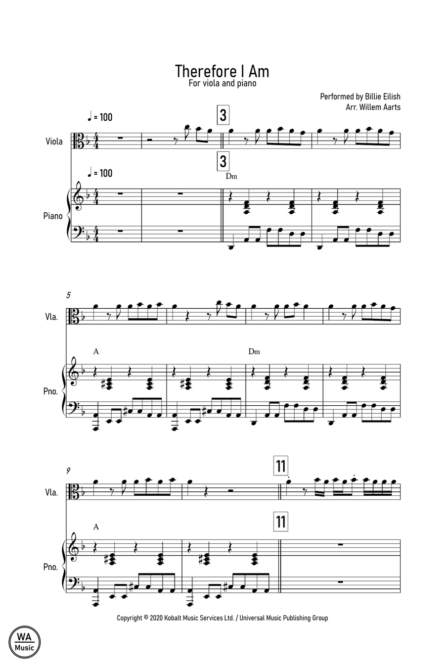 Therefore I Am Viola scores gallery preview page 1