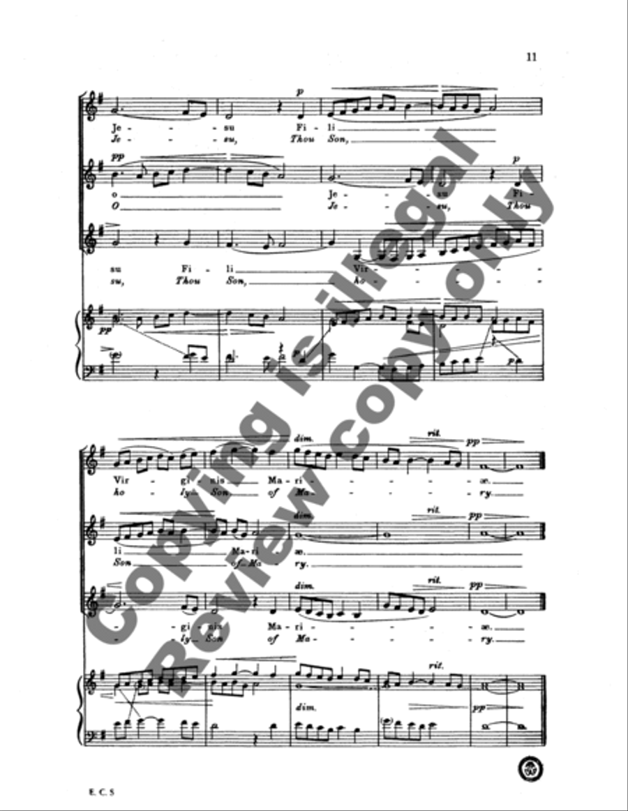 Ave verum Corpus (Bread of heaven) SSA scores gallery preview page 14