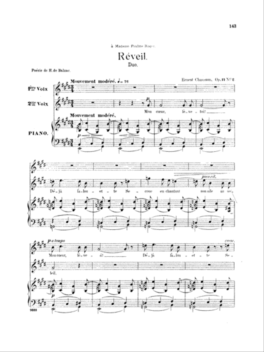 Chausson: Thirty-Three Songs (French) Voice scores gallery preview page 1