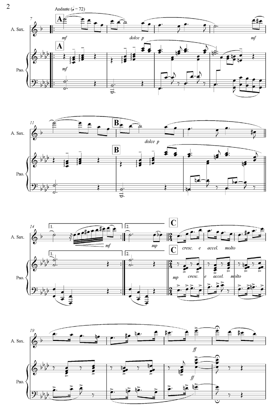 Pequena Czarda - Alto Saxophone & Piano Alto Saxophone scores gallery preview page 3