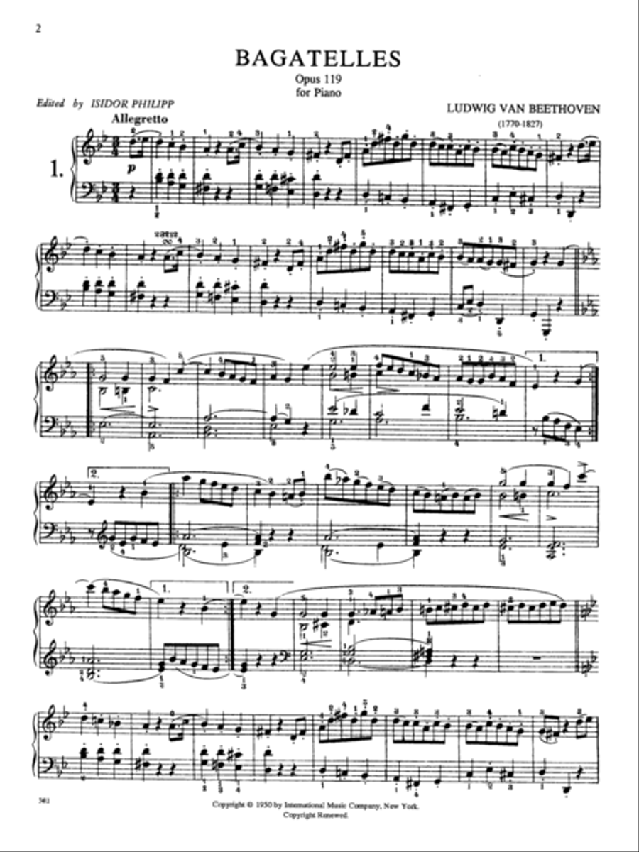 Bagatelles. 11 Pieces, Opus 119 Piano Solo scores gallery preview page 2