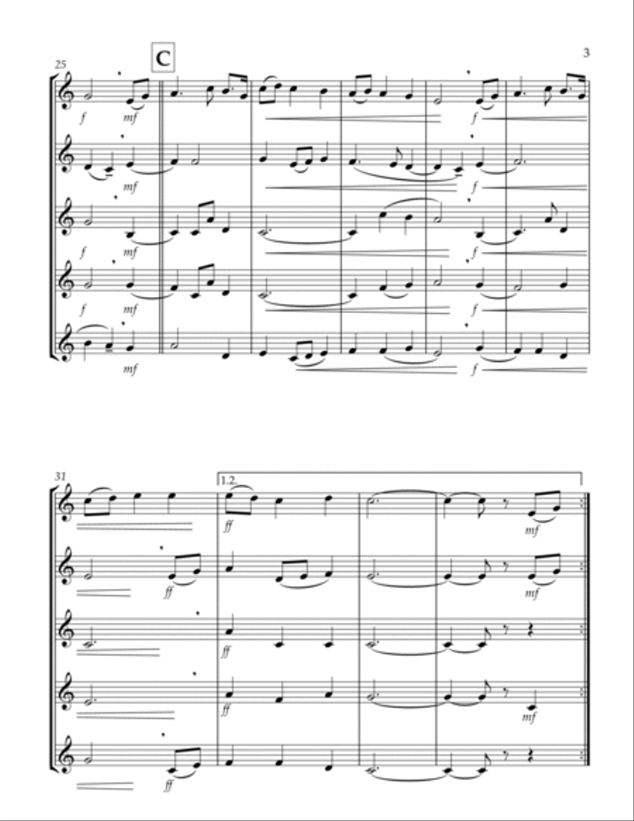 O God, Beyond All Praising (Thaxted) (Bb) (Tenor Saxophone Quintet) Saxophone Quintet scores gallery preview page 3