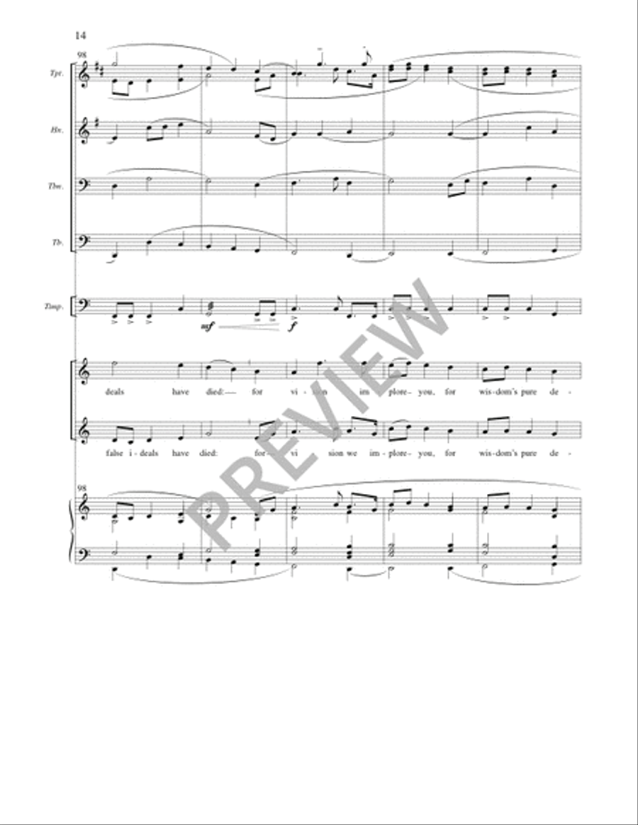 O Spirit All-Embracing - Full Score and Parts Horn scores gallery preview page 15