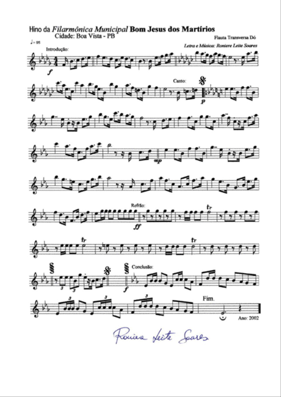 Hino da Filarmônica Bom Jesus (Loira Lira) Marching Band scores gallery preview page 3