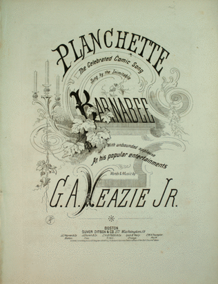 Planchette. The Celebrated Comic Song