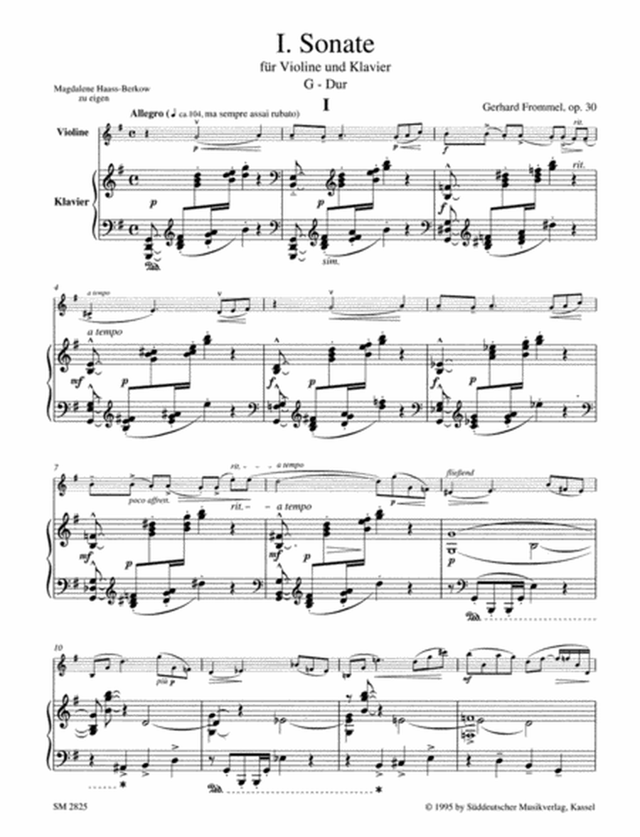 1. Sonate für Violine und Klavier (1947), op. 30
