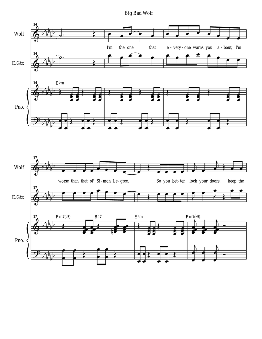 The Big Bad Wolf The Big Bad Wolf Piano, Vocal scores gallery preview page 3