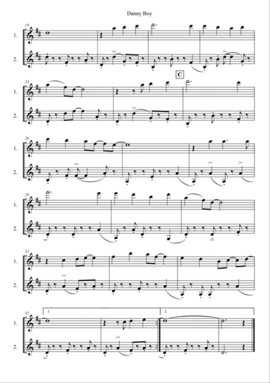 Danny Boy String Duet scores gallery preview page 2