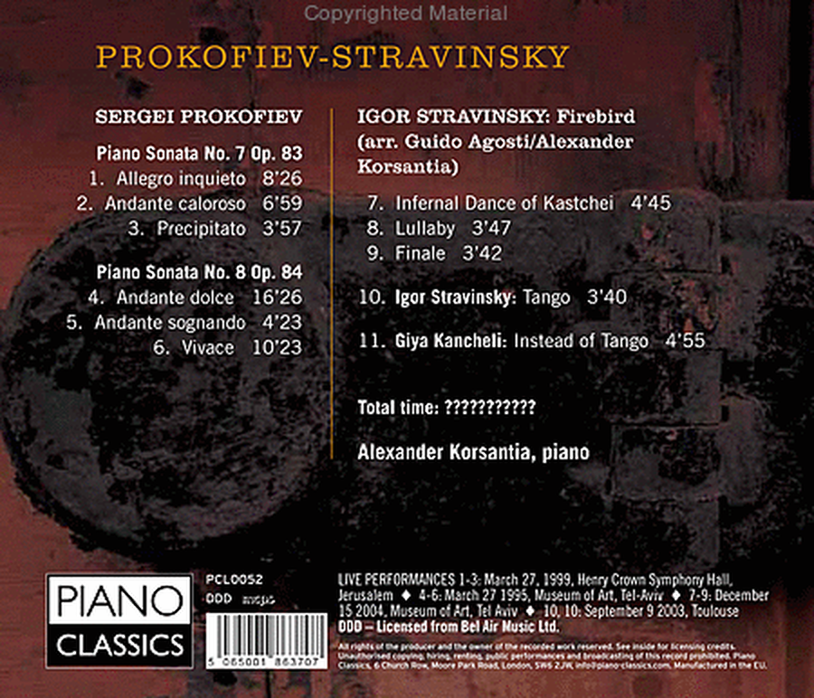 Piano Sonatas; Firebird Transc