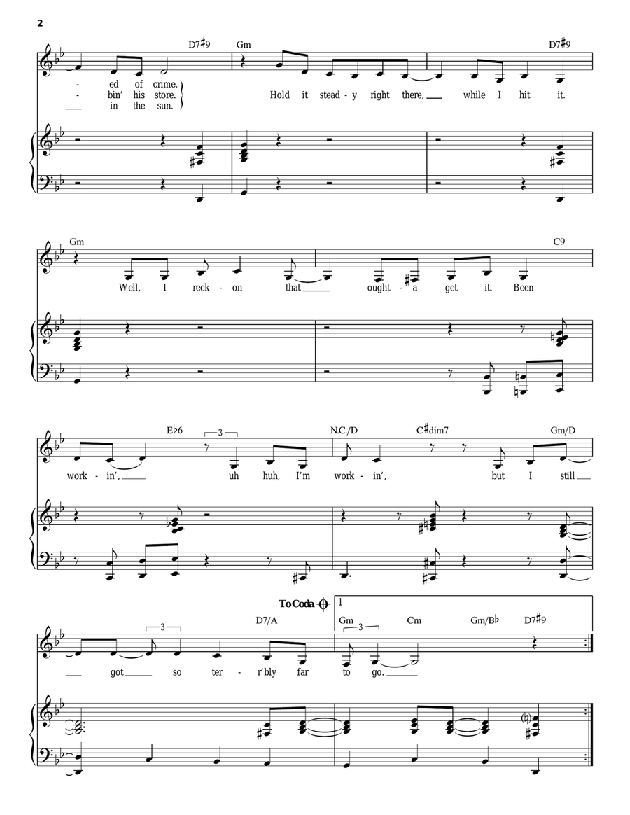 Work Song Work Song Piano, Vocal scores gallery preview page 2