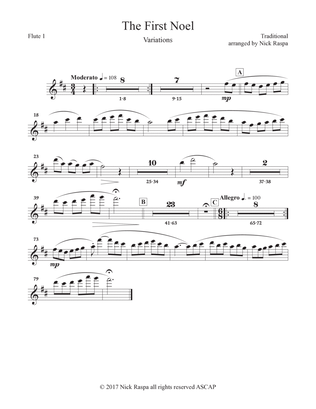 The First Noel (Variations for Full Orchestra) Flute 1 part
