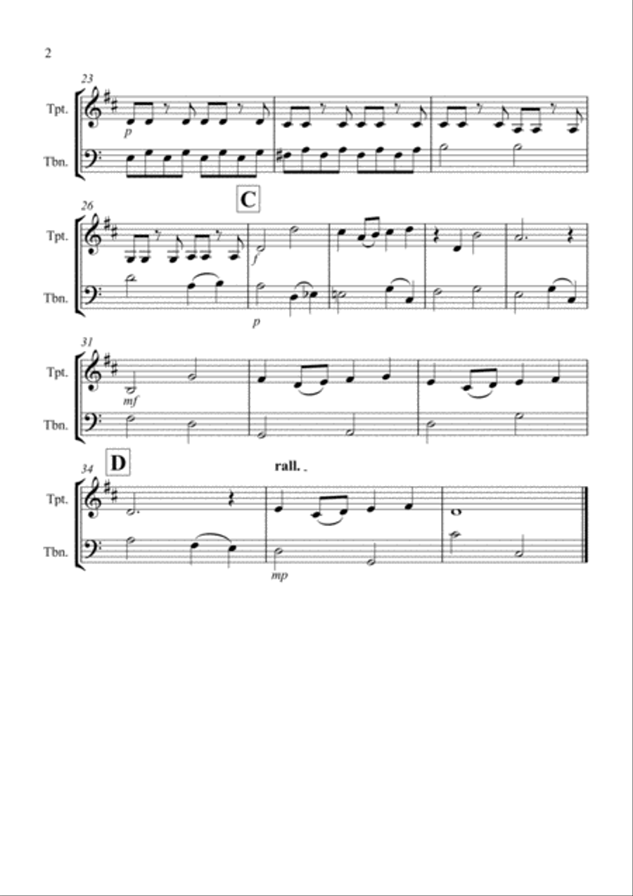 Over The Rainbow (from The Wizard Of Oz) Brass Duet scores gallery preview page 2
