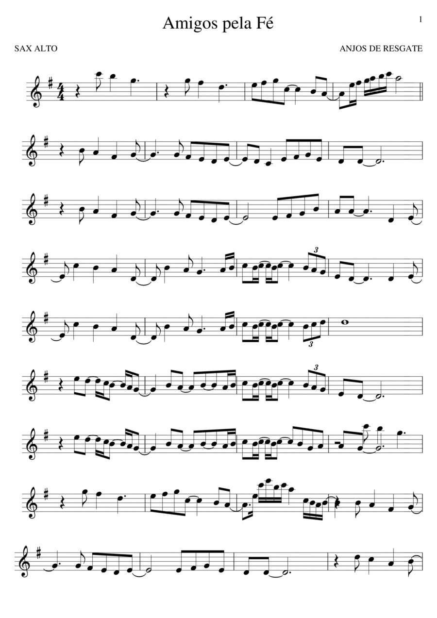 AMIGOS PELA FÉ AMIGOS PELA FÉ Alto Saxophone scores gallery preview page 1