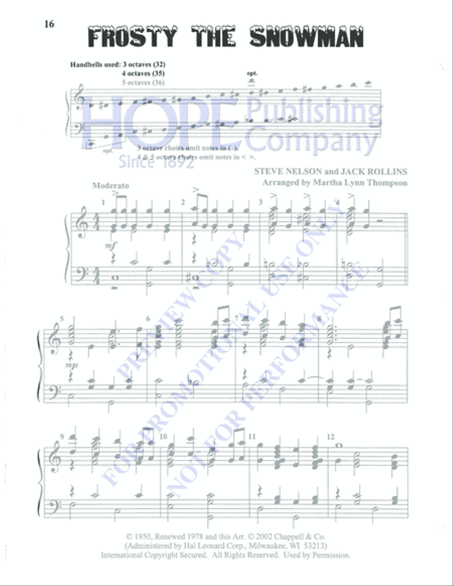 Holiday Favorites for Handbells 5-Octaves scores gallery preview page 18