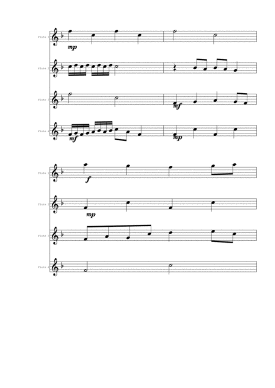 Butterfly Woodwind Quartet scores gallery preview page 5