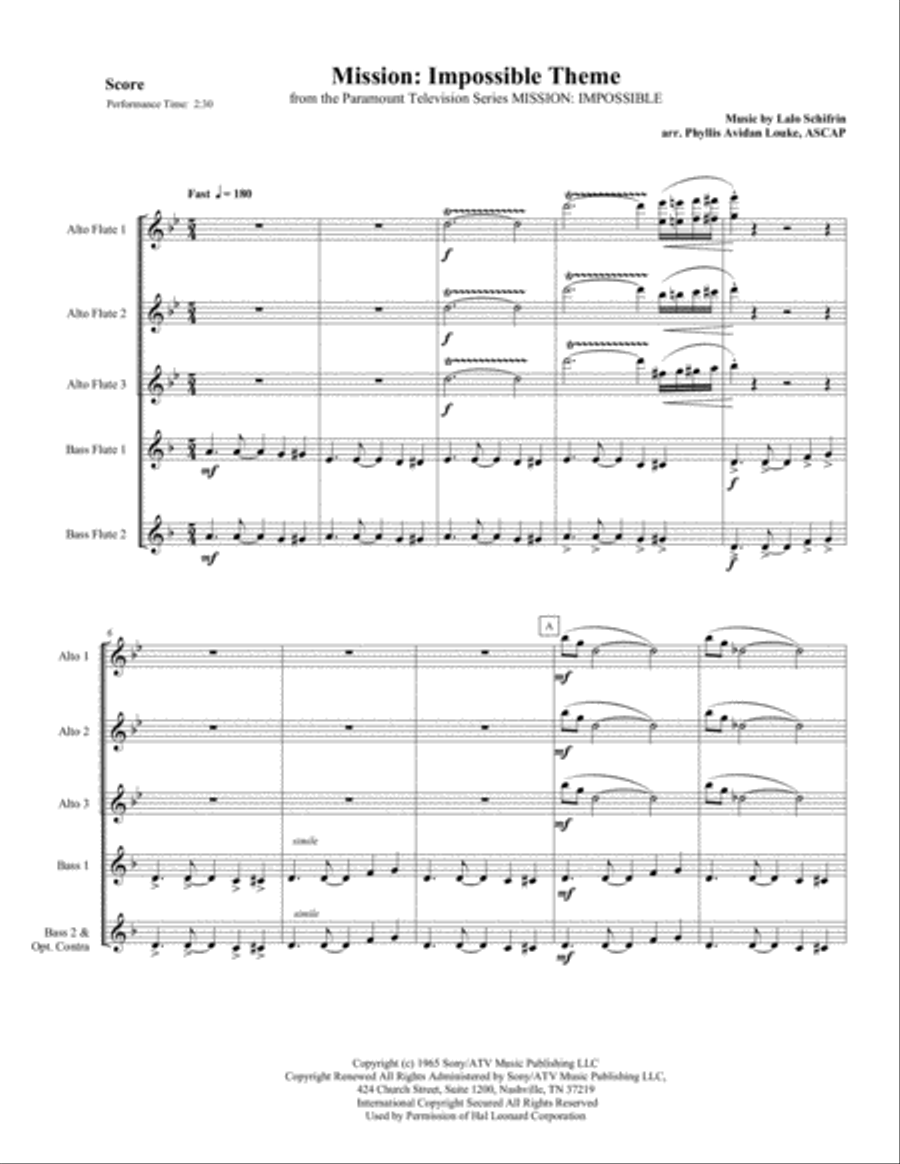 Mission: Impossible Theme from the Paramount Television Series MISSION: IMPOSSIBLE Woodwind Ensemble scores gallery preview page 5