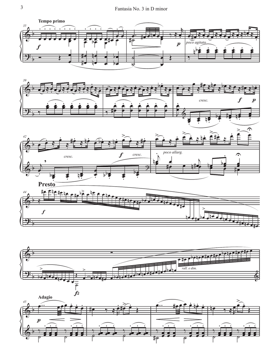 FANTASIA No. 3 in D minor K.397 by WOLFGANG AMADEUS MOZART. PIANO SOLO Piano Solo scores gallery preview page 6