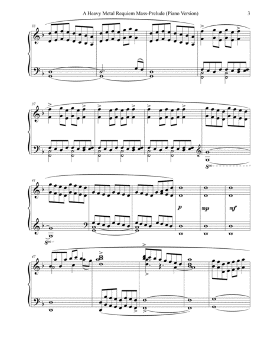 A Heavy Metal Requiem Mass-Prelude Piano Solo scores gallery preview page 3