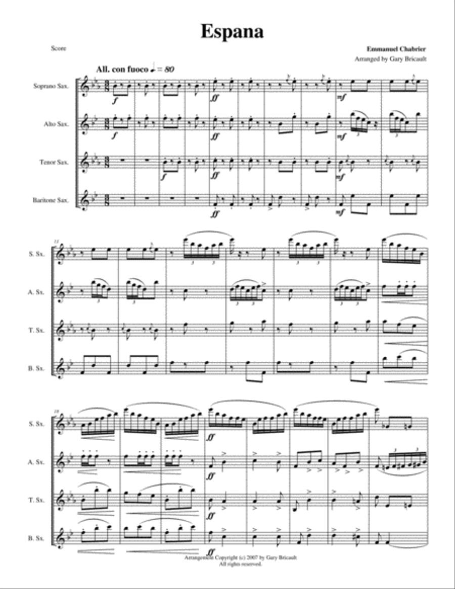 Espana Saxophone Quartet scores gallery preview page 2