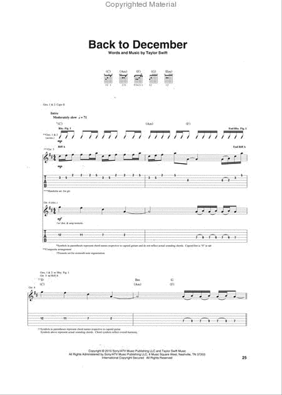 Taylor Swift - Speak Now Taylor Swift - Speak Now Electric Guitar scores gallery preview page 4