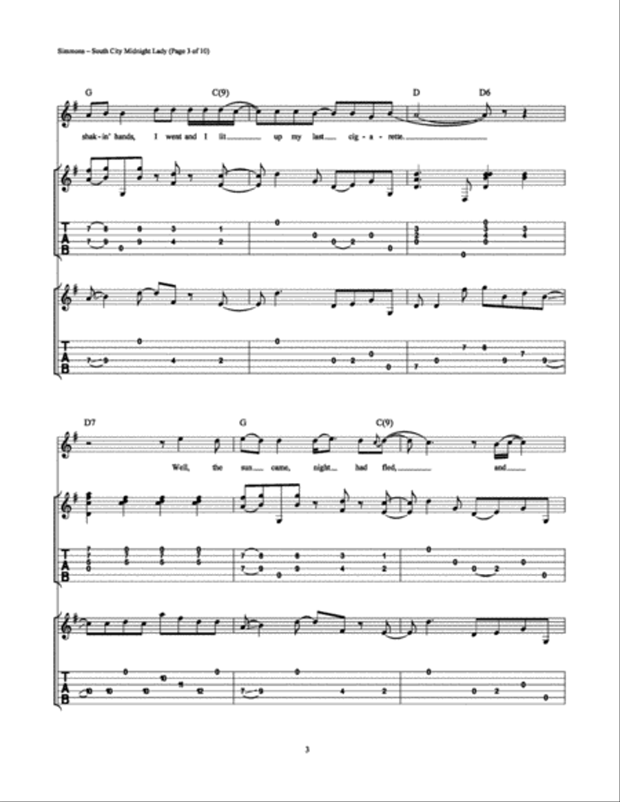 South City Midnight Lady South City Midnight Lady Electric Guitar scores gallery preview page 3