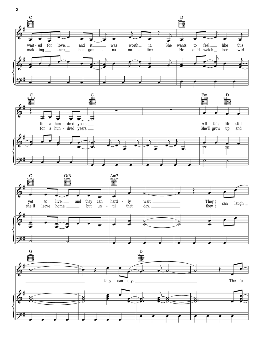 A Hundred More Years Acoustic Guitar scores gallery preview page 2
