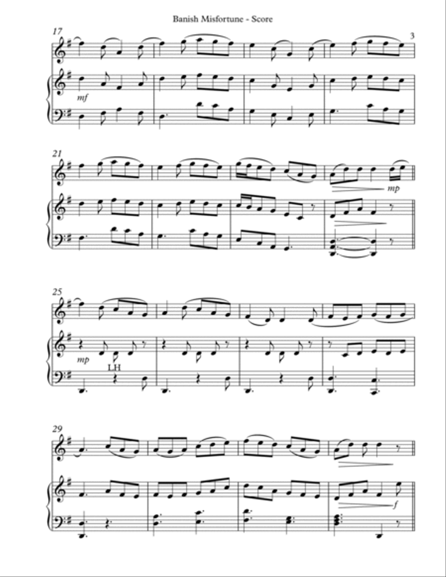 Banish Misfortune for Oboe & Harp Oboe scores gallery preview page 3