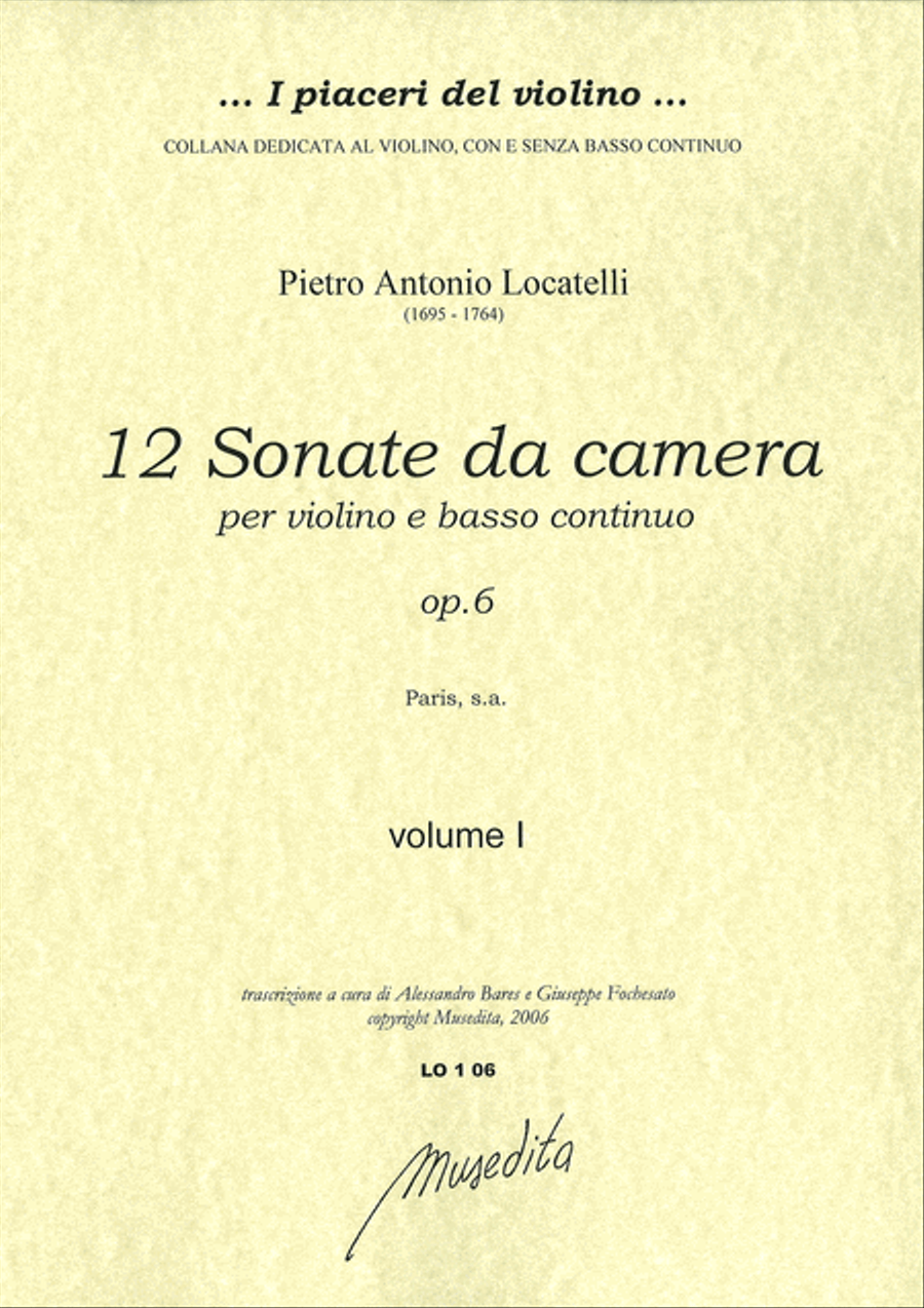 XII Sonate da camera op.6 (Paris, s.a.) Violin scores gallery preview page 1
