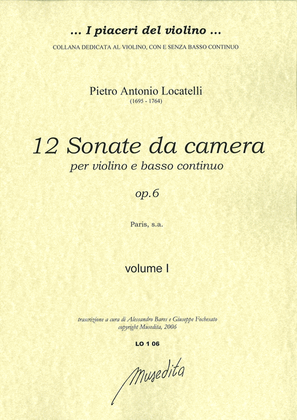 Book cover for XII Sonate da camera op.6 (Paris, s.a.)