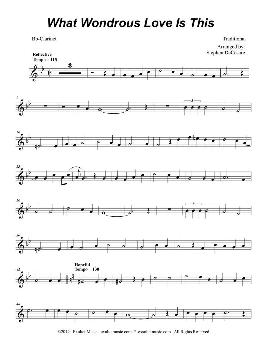 What Wondrous Love Is This (Duet for Flute and Bb-Clarinet) Woodwind Duet scores gallery preview page 5