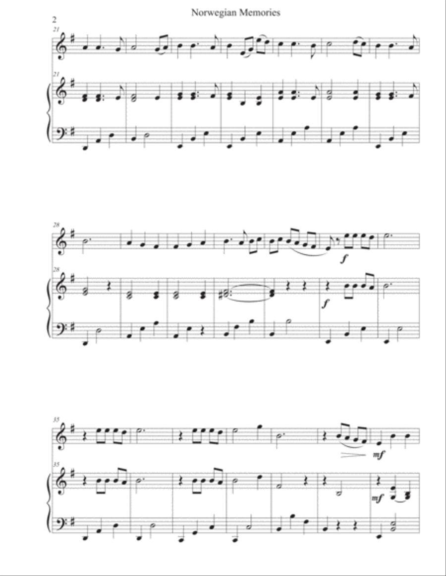 Norwegian Memories for Flute and Piano Flute Solo scores gallery preview page 3