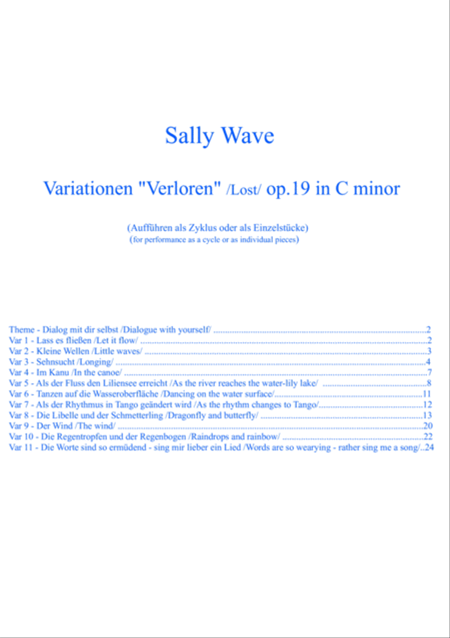 Die Variationen "Verloren" /Lost/ op19 in C minor image number null