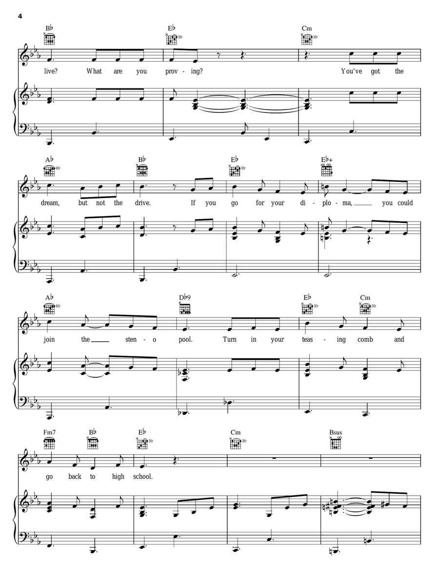 Beauty School Dropout Beauty School Dropout Piano, Vocal, Guitar scores gallery preview page 4