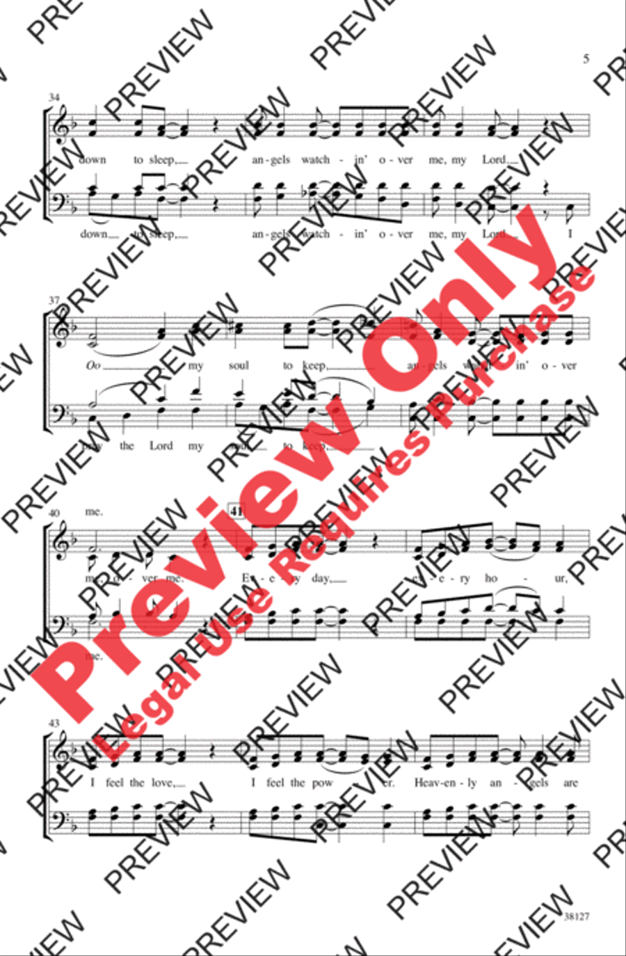 Watchin' Over Me Watchin' Over Me 4-Part scores gallery preview page 5