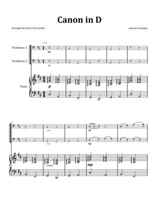 Canon by Pachelbel - Trombone Duet with Piano
