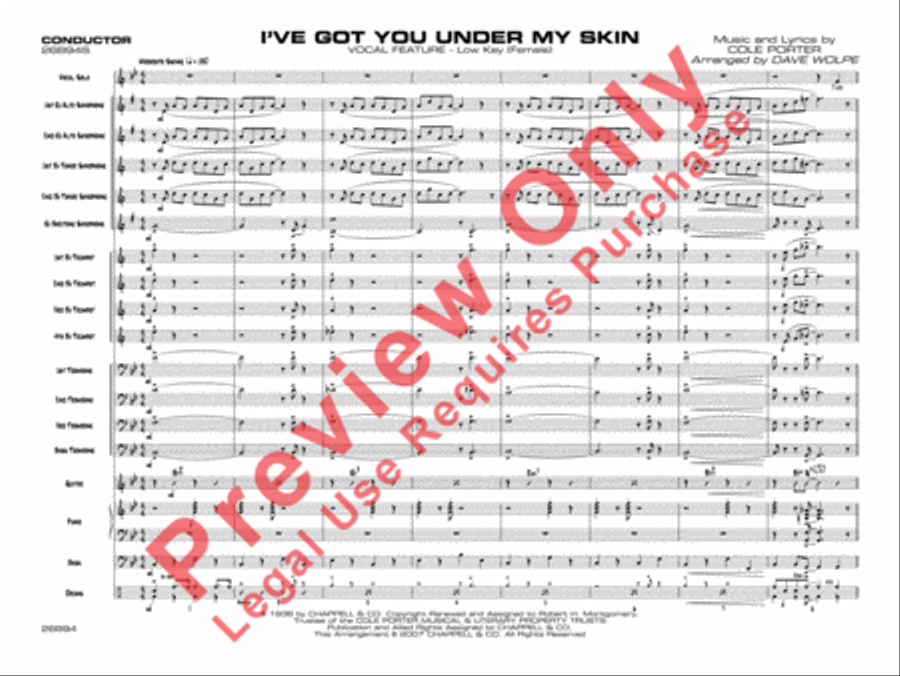 I've Got You Under My Skin Jazz Ensemble scores gallery preview page 18
