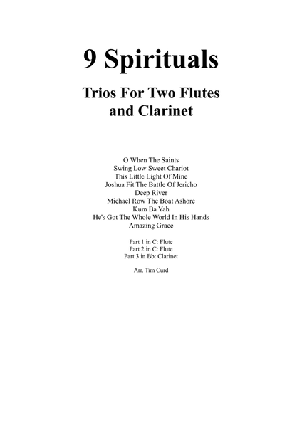 9 Spirituals, Trios for Two Flutes and Clarinet image number null