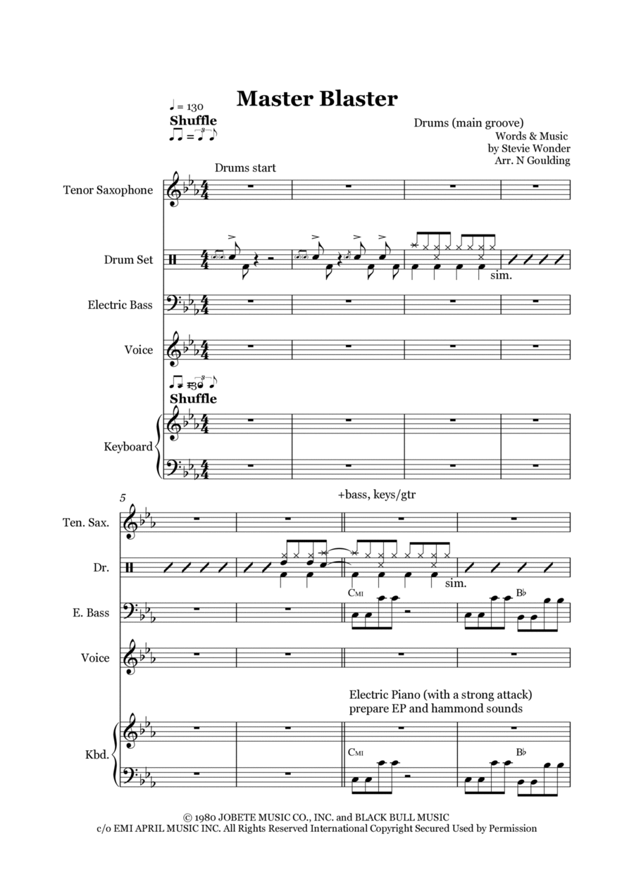 Master Blaster Jazz Ensemble scores gallery preview page 1