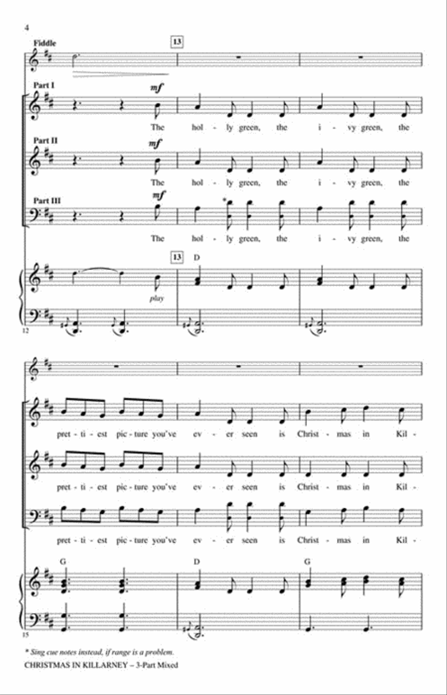 Christmas in Killarney Christmas in Killarney 3-Part scores gallery preview page 3