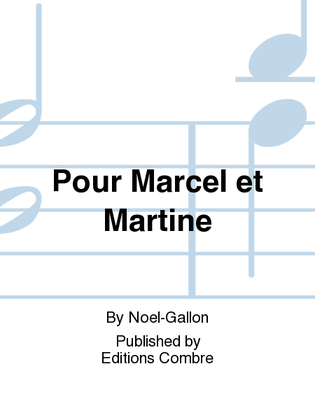 Book cover for Pour Marcel et Martine