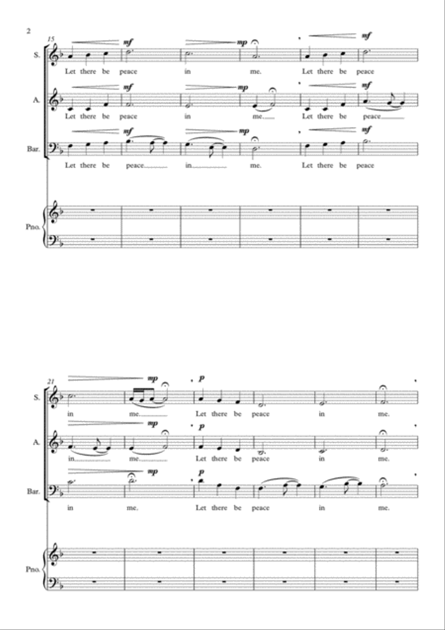 Let There Be...[Peace, Faith, Hope, Love] (for SAB Choir) 3-Part scores gallery preview page 2
