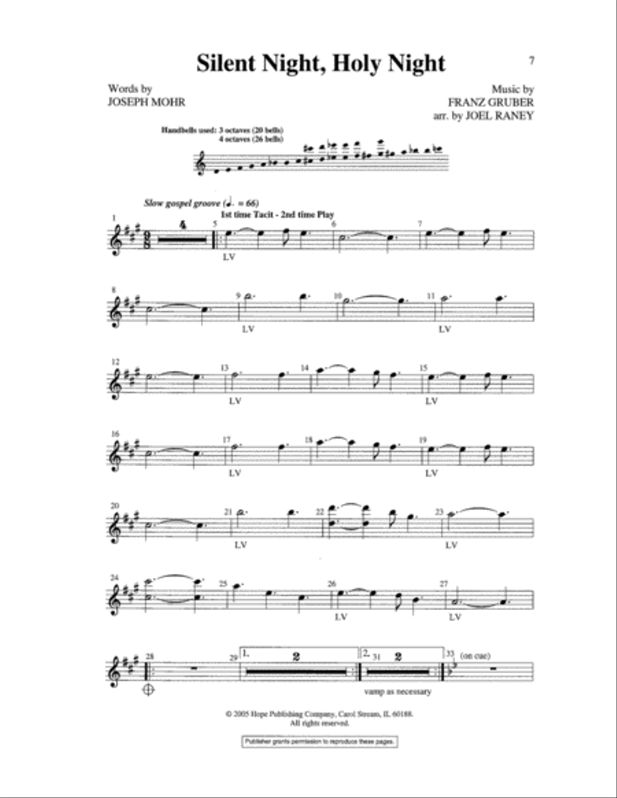 Silent Night, Holy Night Choir scores gallery preview page 7