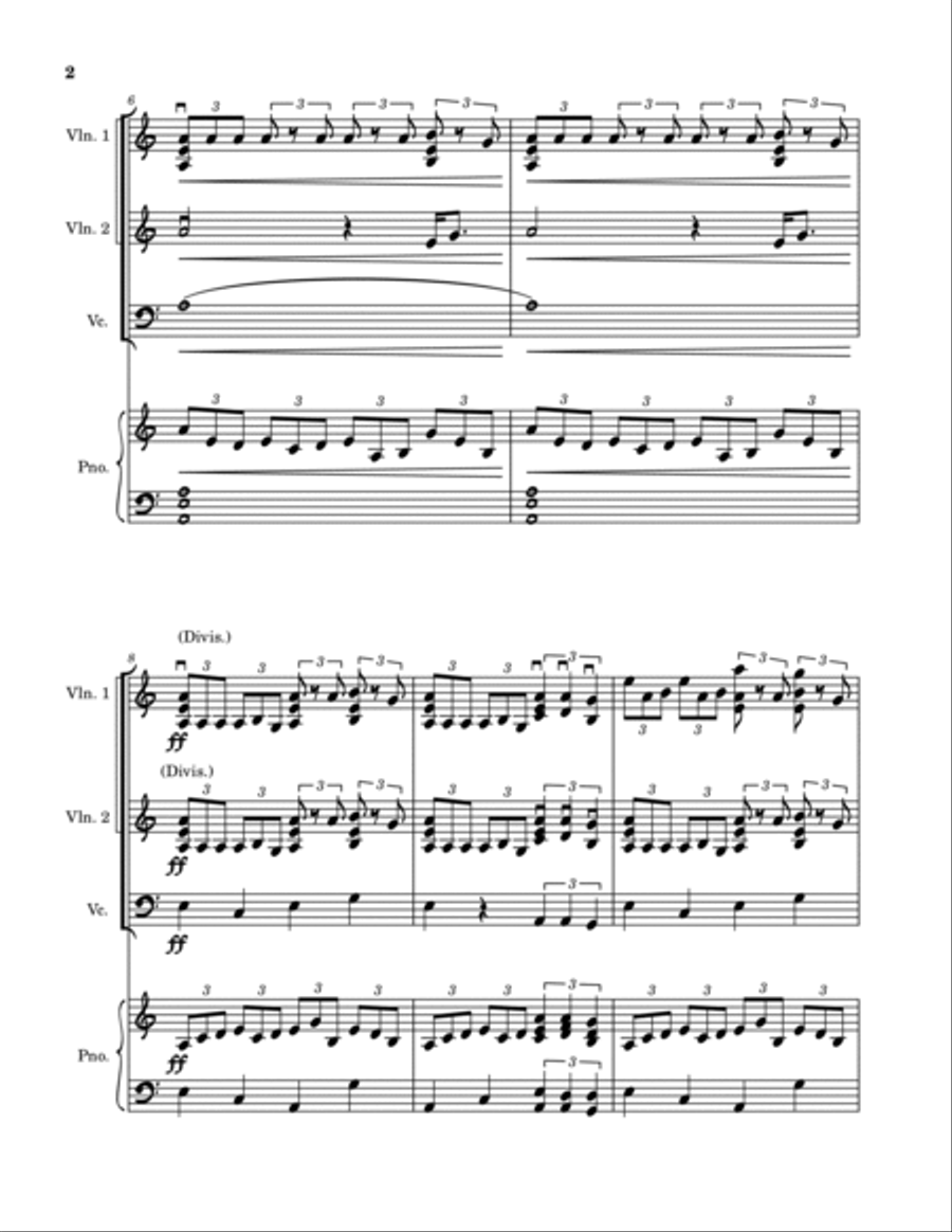 Fingal's Cave - Scottish Traditional - Violin, Piano, cello Piano Trio scores gallery preview page 2
