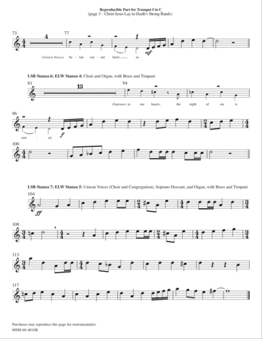 Christ Jesus Lay in Death's Strong Bands Choir scores gallery preview page 6