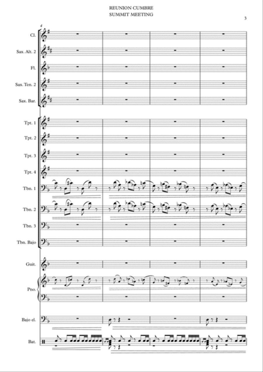 Reunión cumbre ( Astor Piazzolla) Jazz Ensemble scores gallery preview page 3