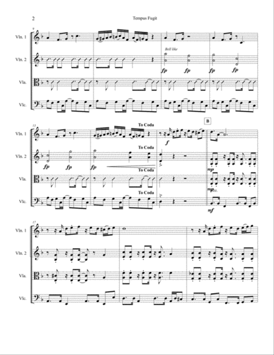 Tempus Fugit - String Quartet String Quartet scores gallery preview page 3