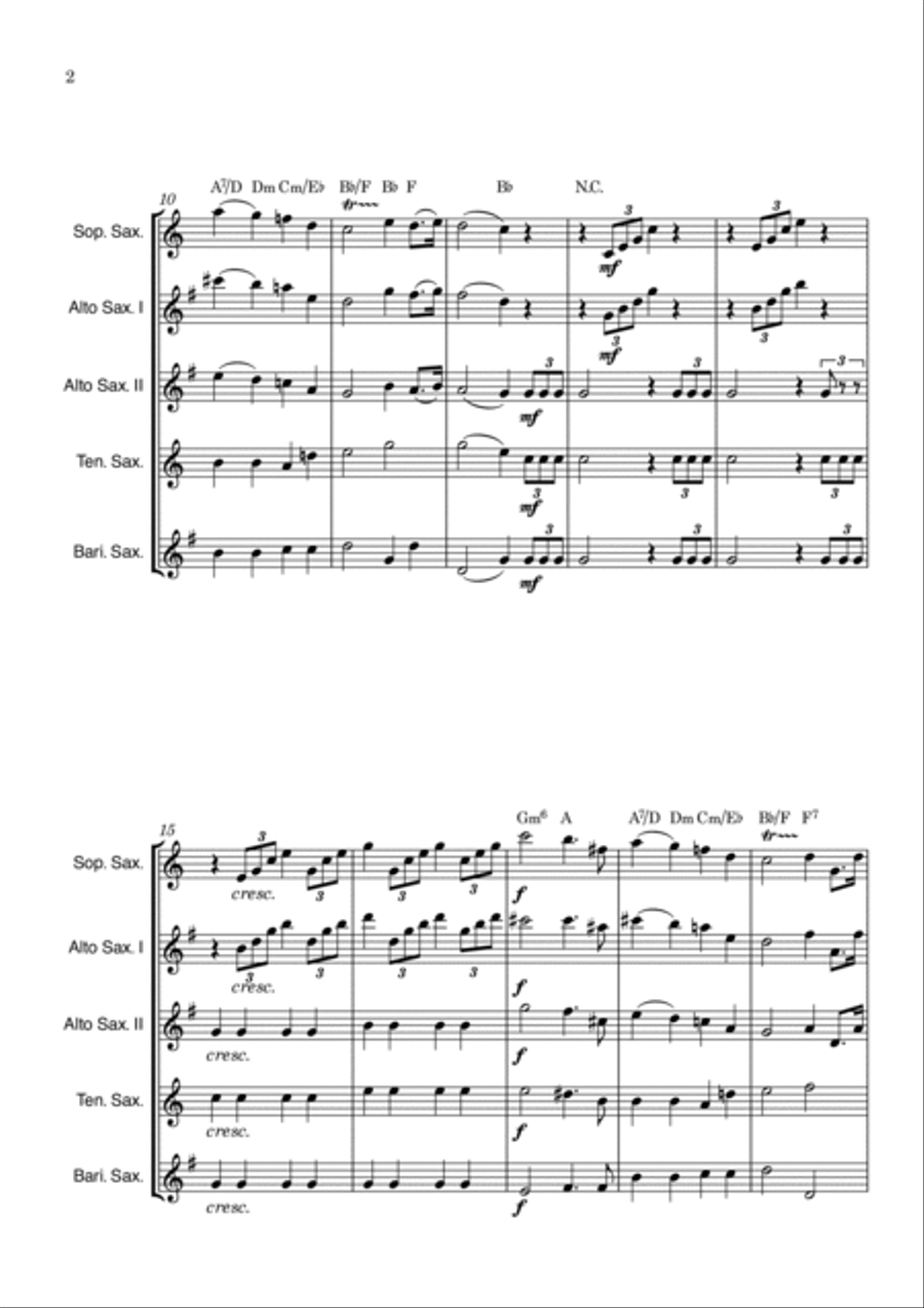 Wedding March Wedding March Saxophone Quintet scores gallery preview page 2
